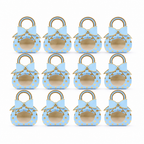 96 Pieces Blue Handbag-Shaped Candy Favor Boxes with Bow, 12 Pieces, 9.5 x 4.3 x 13.2 cm