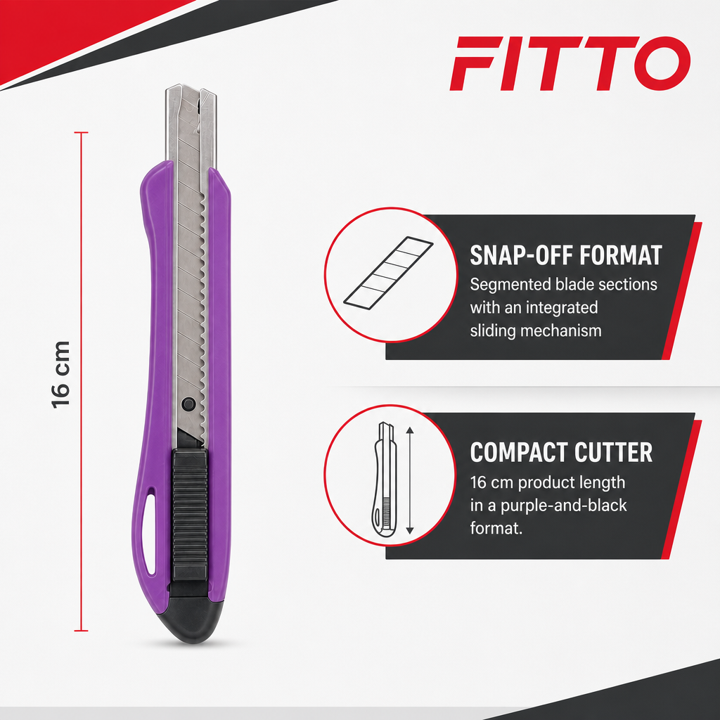 144 Pieces Snap-Off Utility Knives Cutter, 16 cm, Purple and Black, 1 Piece