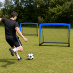 48 Pieces Soccer Goal Net Practice Set, 2-Pack Foldable Training Goals with Carry Bag, Ground Pegs and 3 ft x 4 ft Size