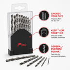 96 Pieces Twist Drill Bit Sets HSS, 1.5–6.5 mm, 13 Pieces with Silver and Black Case