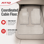 48 Pieces Carpet Car Floor Mat Sets, Beige, 3-Piece Vehicle Interior Floor Covering