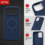 120 Pieces Silicone Magnetic Phone Cases for iPhone 13, Navy Blue with Raised Camera Protection