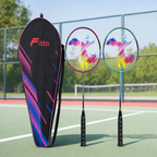 72 Pieces Badminton Racket Set with 2 Rackets and Carry Bag, Portable Sports Equipments for Recreational Play
