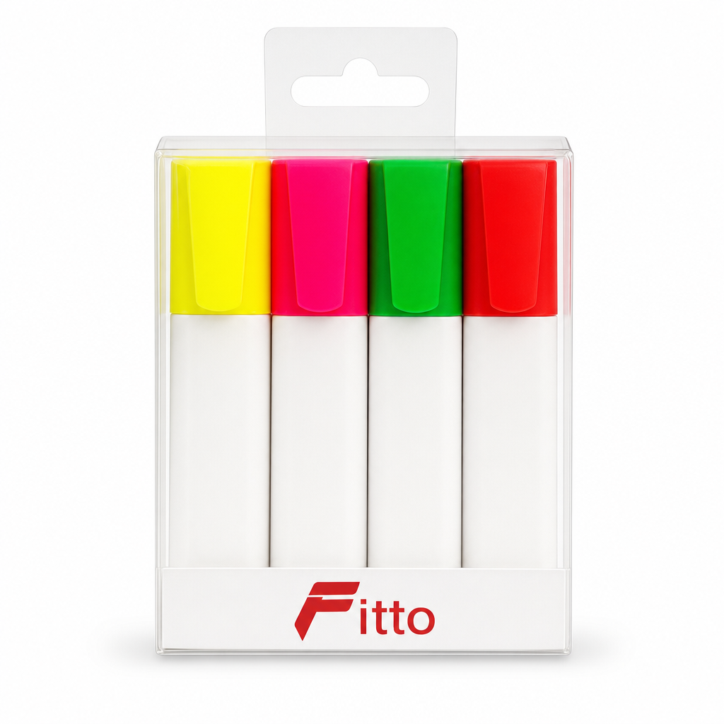 144 Pieces Highlighters, Assorted Colours, 4 Pack