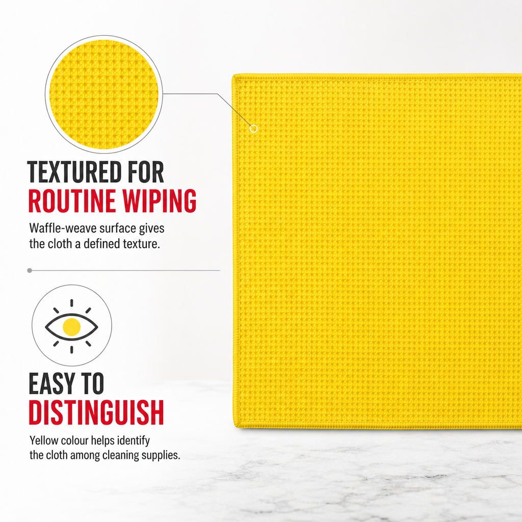 120 Pieces Waffle-Weave Microfiber Cleaning Cloth, 40 x 40 cm, Yellow