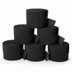 144 Pieces Black Paper Party Decorations Streamers, 5 cm x 230 cm, 6 Pieces