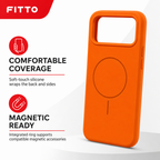 120 Pieces Silicone Magnetic Phone Cases with Raised Camera Protection for 15 Pro, Orange