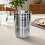 120 Pieces Silver Ribbed Stainless Steel Drinking Tumbler, 1 Piece