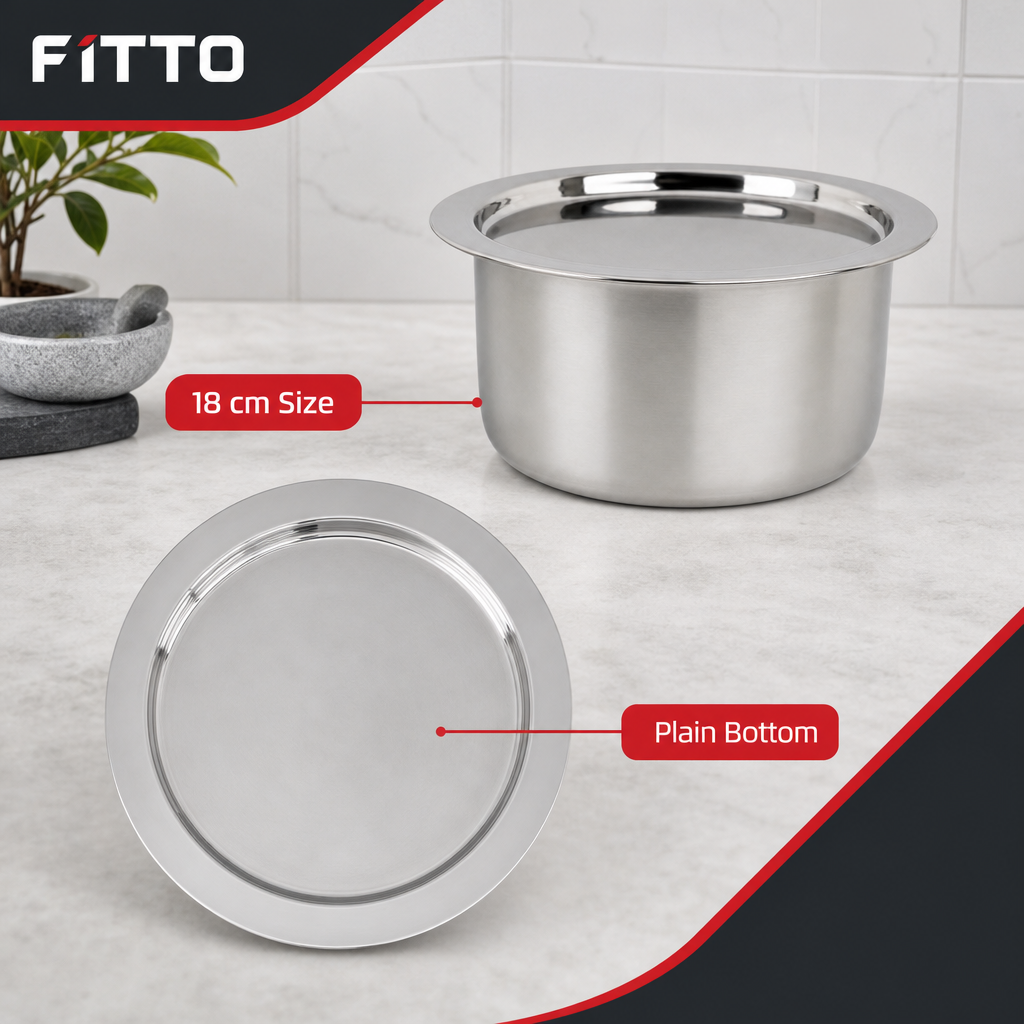 72 Pieces Stainless Steel Cooking Pan with Plain Bottom, 18 cm