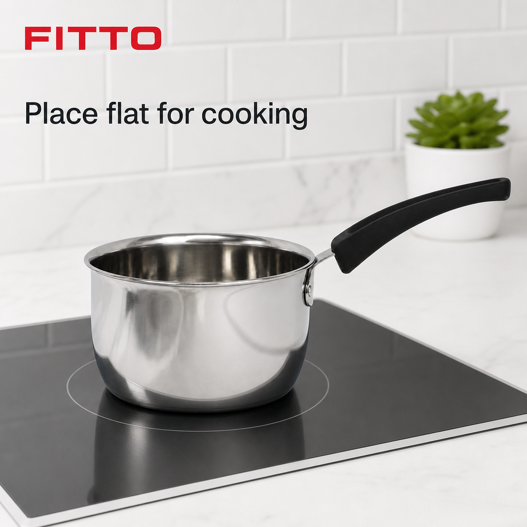 72 Pieces Stainless Steel Flat Bottom Saucepan, 17 cm