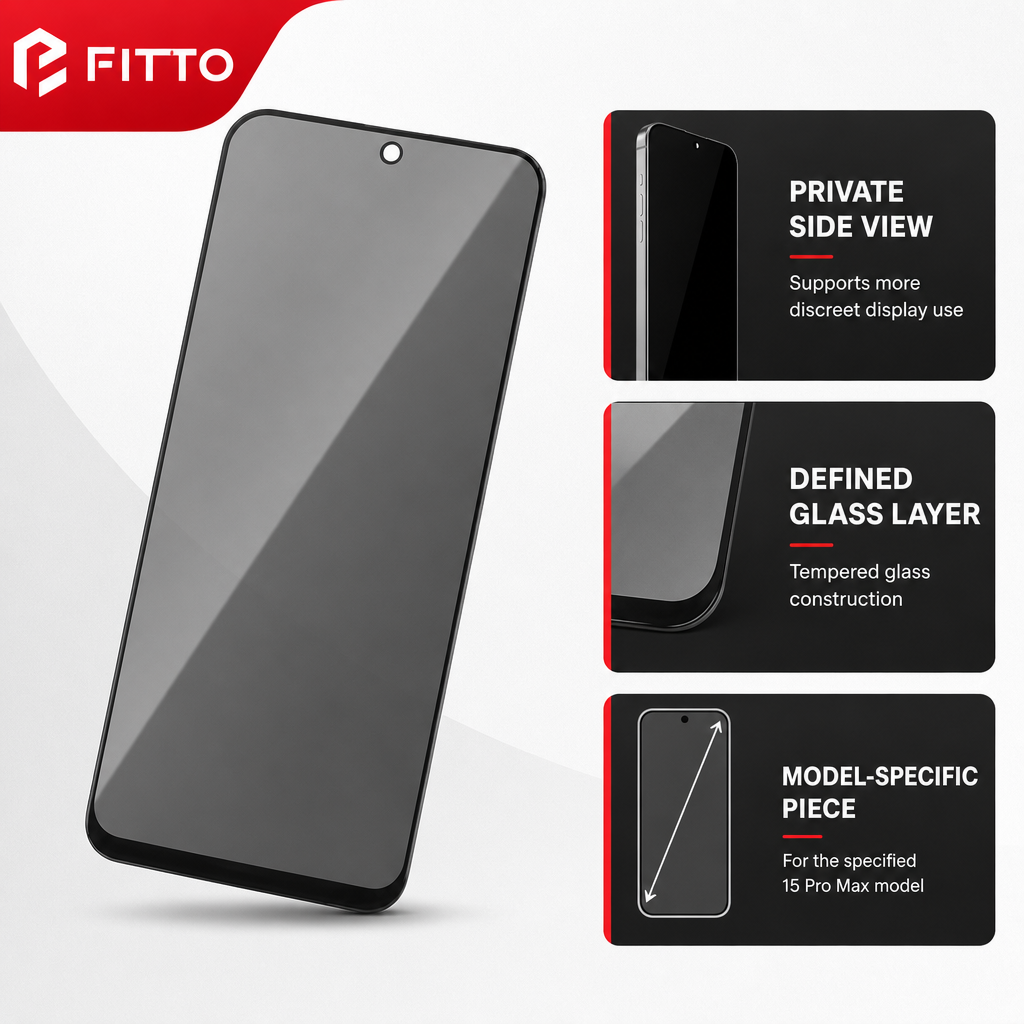 144 Pieces 5D Privacy Tempered Glass Screen Protectors, 9H Hardness for 15 Pro Max Model