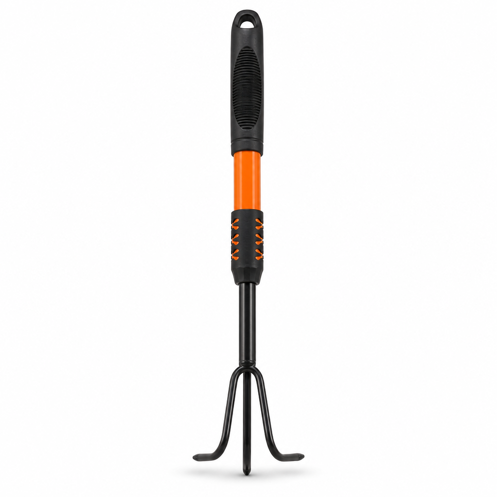 120 Pieces 3-Tine Hand Garden Cultivator, 35 cm, Black and Orange, 1 Piece