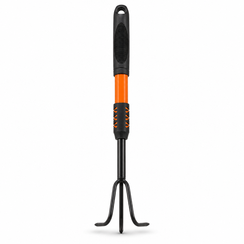 120 Pieces 3-Tine Hand Garden Cultivator, 35 cm, Black and Orange, 1 Piece