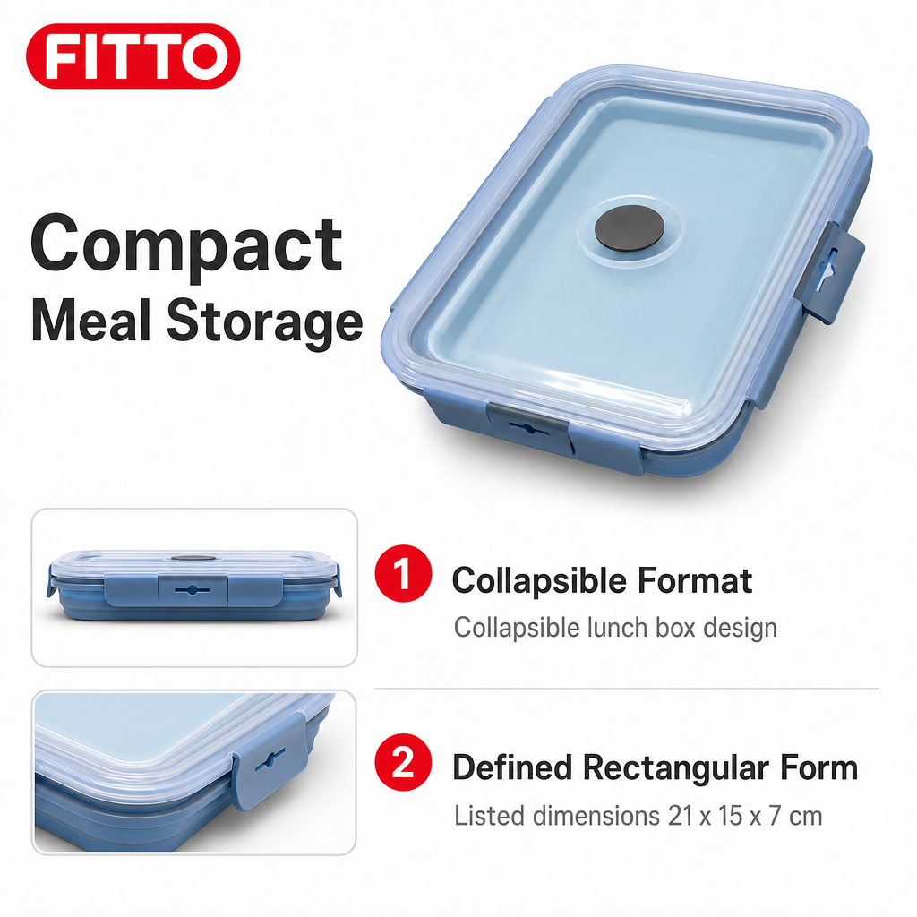 72 Pieces Collapsible Lunch Box 14 cm Blue Food Storage Containers