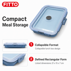 72 Pieces Collapsible Lunch Box 14 cm Blue Food Storage Containers