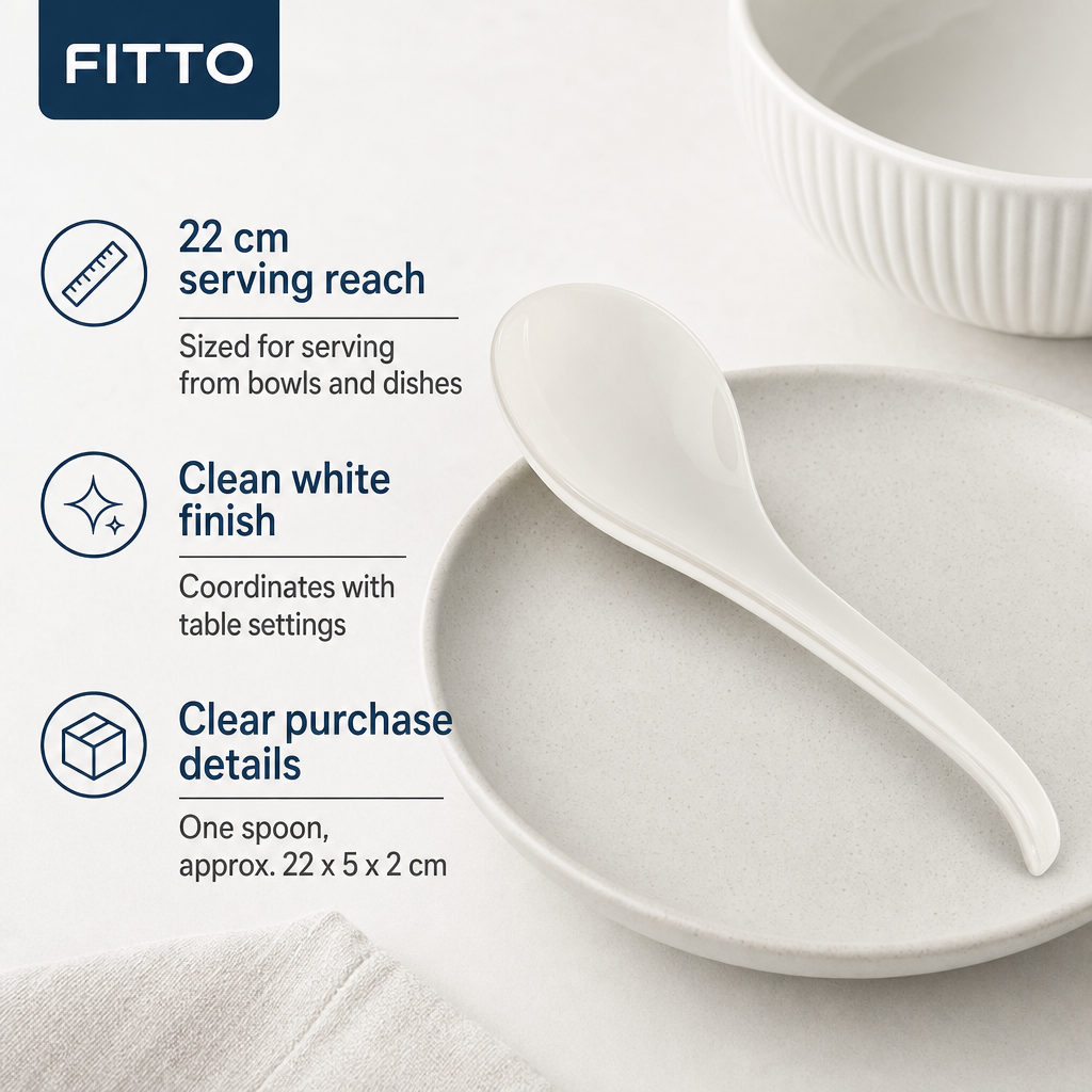 96 Pieces White Serving Spoon, 22 cm, Single Tablewares Utensil