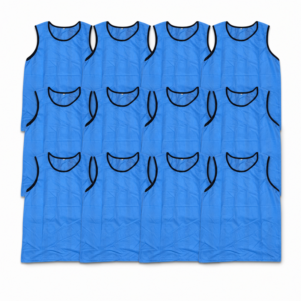 48 Pieces Mesh Sports Training Bib Vests, Small Size, Blue, 12-Piece Pack