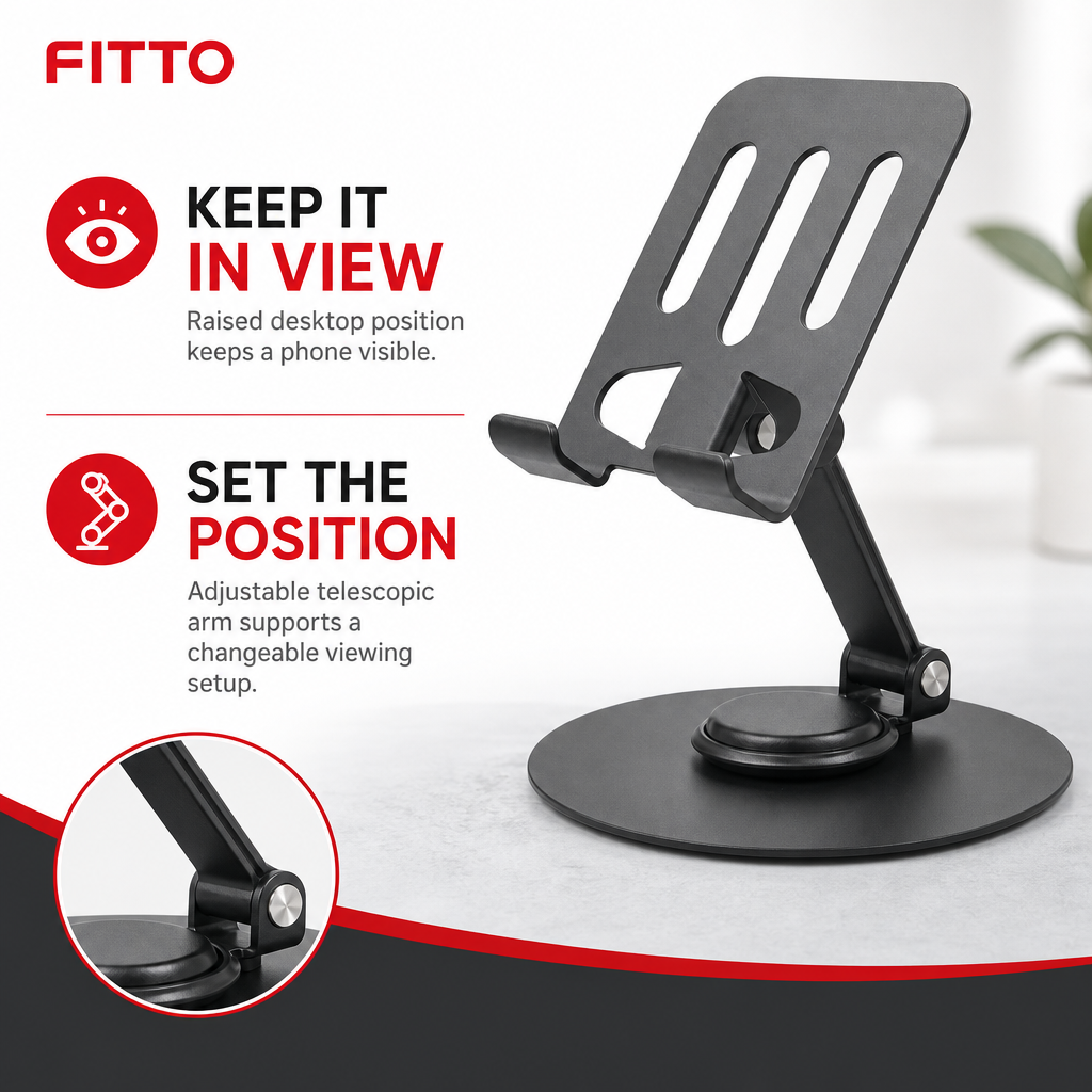 144 Pieces Adjustable Desktop Phone Stand with Telescopic Arm for Desk Viewing