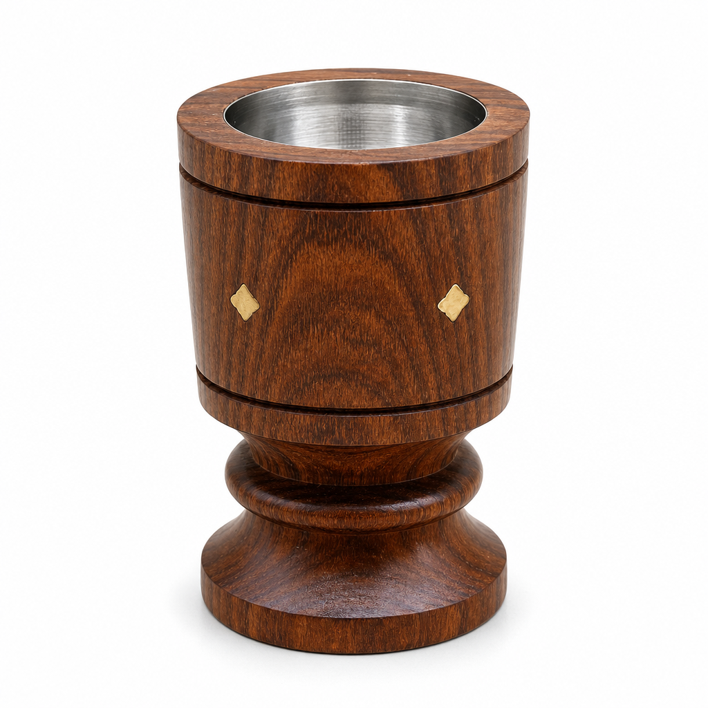 96 Pieces Wooden Incense Burner Cup with Metal Bowl, 4 Inch