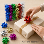 96 Pieces Metallic Flower Bows, 1.75 in, Assorted Colours, 72 Pieces for Party and Package Decoration