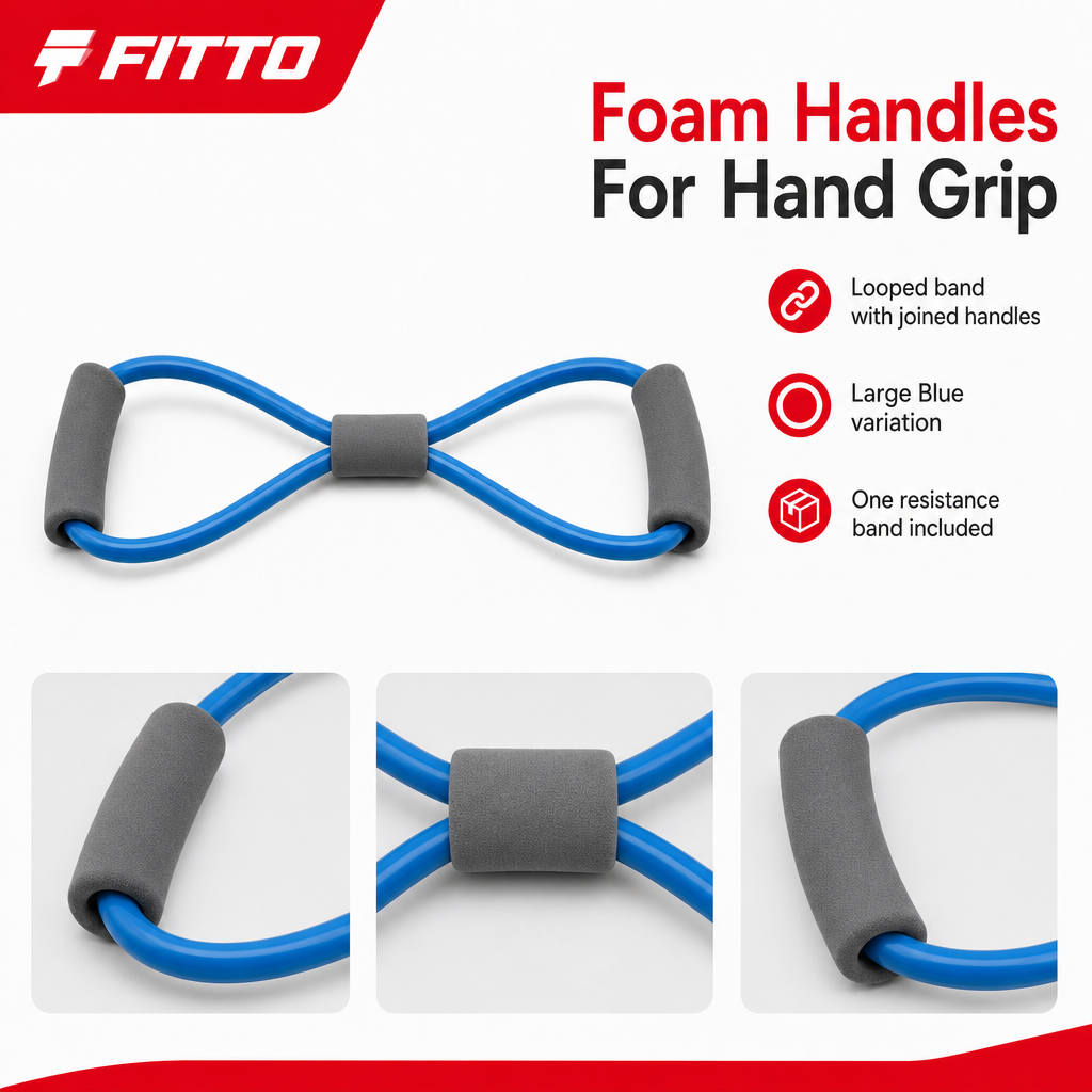 96 Pieces Resistance Bands with Foam Handles, Large Blue