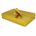 96 Pieces Gold Rectangular Chocolate Presentation Box with Ribbon, 26.5 × 16.5 × 4.8 cm, 1 Piece
