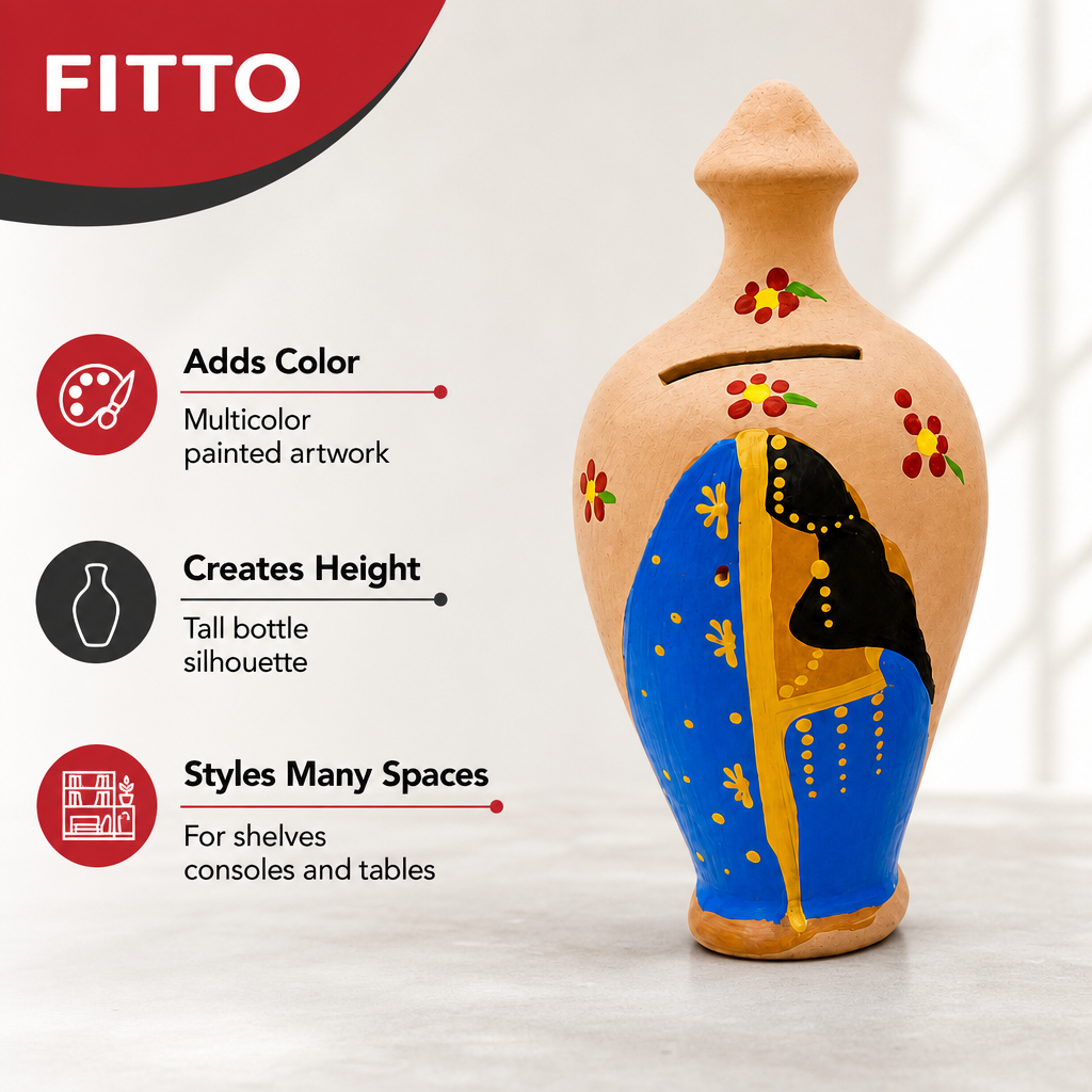 72 Pieces Hand-Painted Decorative Bottle Vase, 35 cm, Multicolor Home Decor Accent