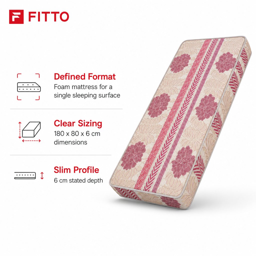 60 Pieces Foam Mattresses, 180 x 80 x 6 cm, Single Mattress for Home Sleeping Spaces