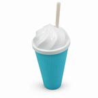 240 Pieces Slush Cup with Dome Lid and Straw, Assorted Colour Plastic Drinkwares, 1 Piece
