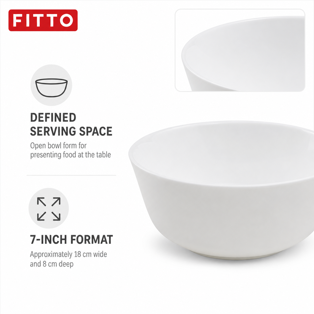 120 Pieces Serving Bowl, 7 Inch, White, Single Piece Tablewares