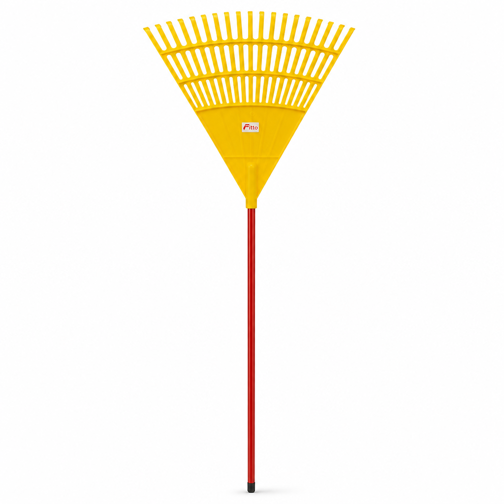 96 Pieces Wide Plastic Leaf Rake, 152 cm Overall, Yellow and Red, 1 Piece