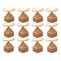 96 Pieces Candy Favor Boxes Rose Gold Pyramid Top Paper 9 x 7 x 7 cm 12 Pieces