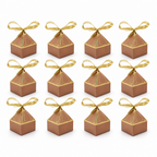 96 Pieces Candy Favor Boxes Rose Gold Pyramid Top Paper 9 x 7 x 7 cm 12 Pieces