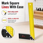 120 Pieces Carpenter L-Square Ruler, 14 Inch Yellow and Black Right-Angle Measuring Tool, 1 Piece