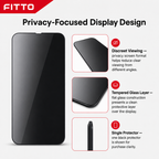 120 Pieces 360-Degree Privacy Tempered Glass Screen Protectors for Pro Max Phone, Black