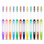 96 Pieces Adult Toothbrushes with Soft Deep-Clean Head, Assorted Colours, 12 Pieces