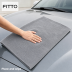 96 Pieces Microfiber Cleaning Cloth 500 GSM, No Stitching, 60 x 90 cm, Grey, 1 Piece