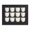96 Pieces Ceramic Cup Set, White, 12 Pieces, Ribbed Drinkware for Home Dining