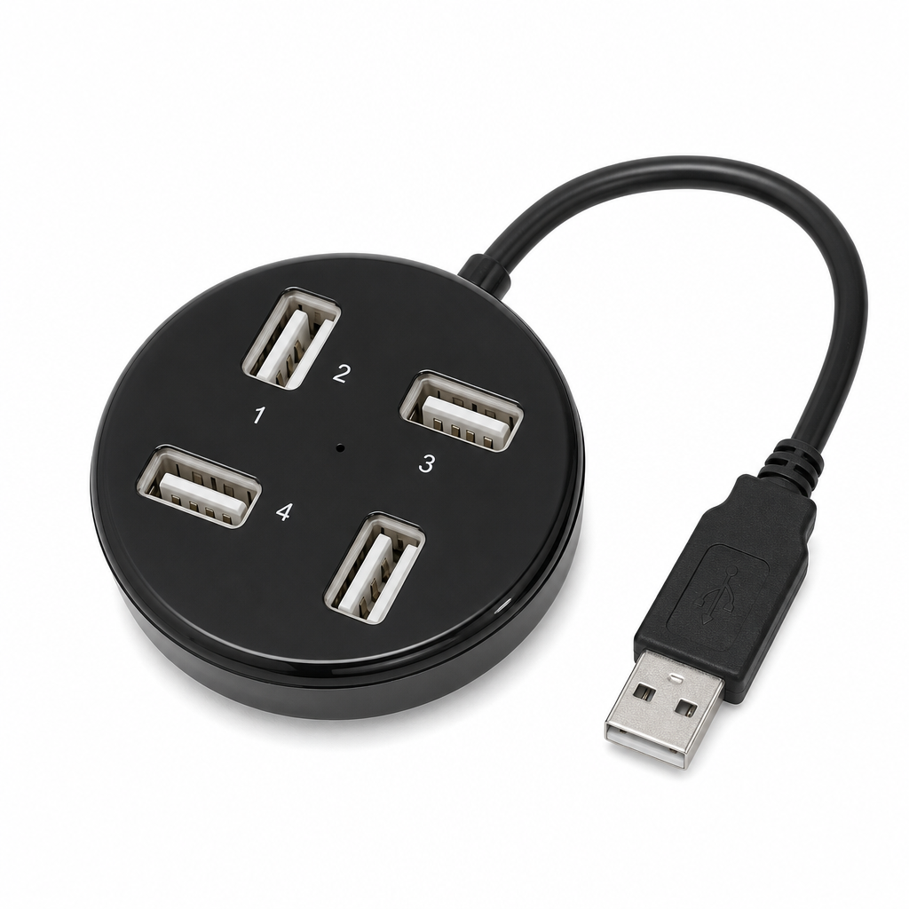 96 Pieces 4-Port USB 2.0 Hub, 480Mbps Data Transfer, Black