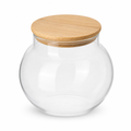 96 Pieces Round Clear Glass Storage Jar with Bamboo Lid, Medium
