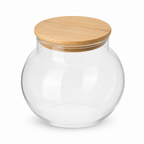 96 Pieces Round Clear Glass Storage Jar with Bamboo Lid, Medium