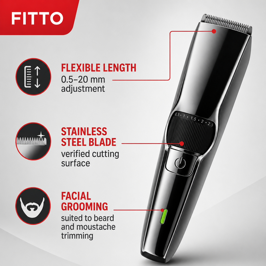 72 Pieces Hair Trimmers with Stainless Steel Blade, 0.5–20 mm Adjustable Cutting Range for Facial Grooming