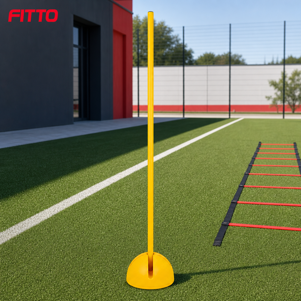 96 Pieces Plastic Training Pole With Round Base, Yellow