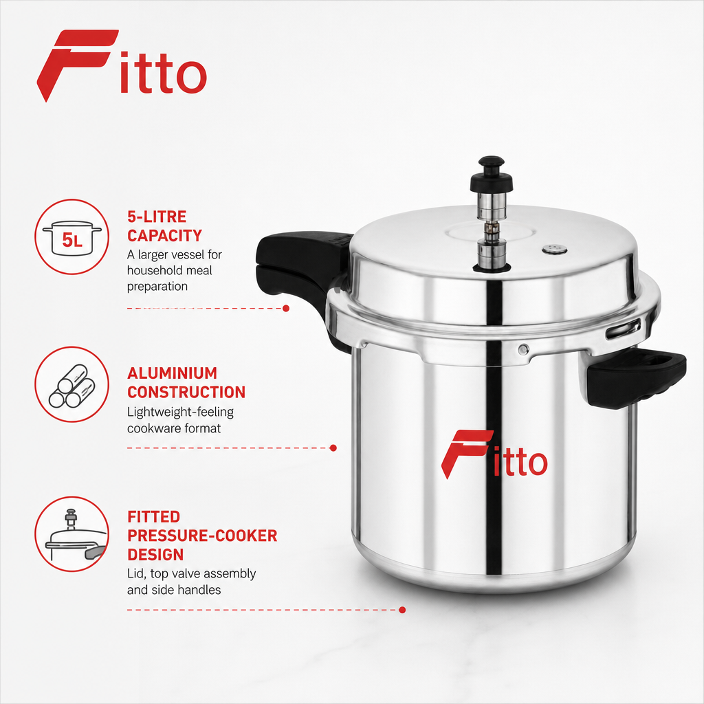 48 Pieces Aluminium Pressure Cooker, 5 Litre Capacity, Single Piece