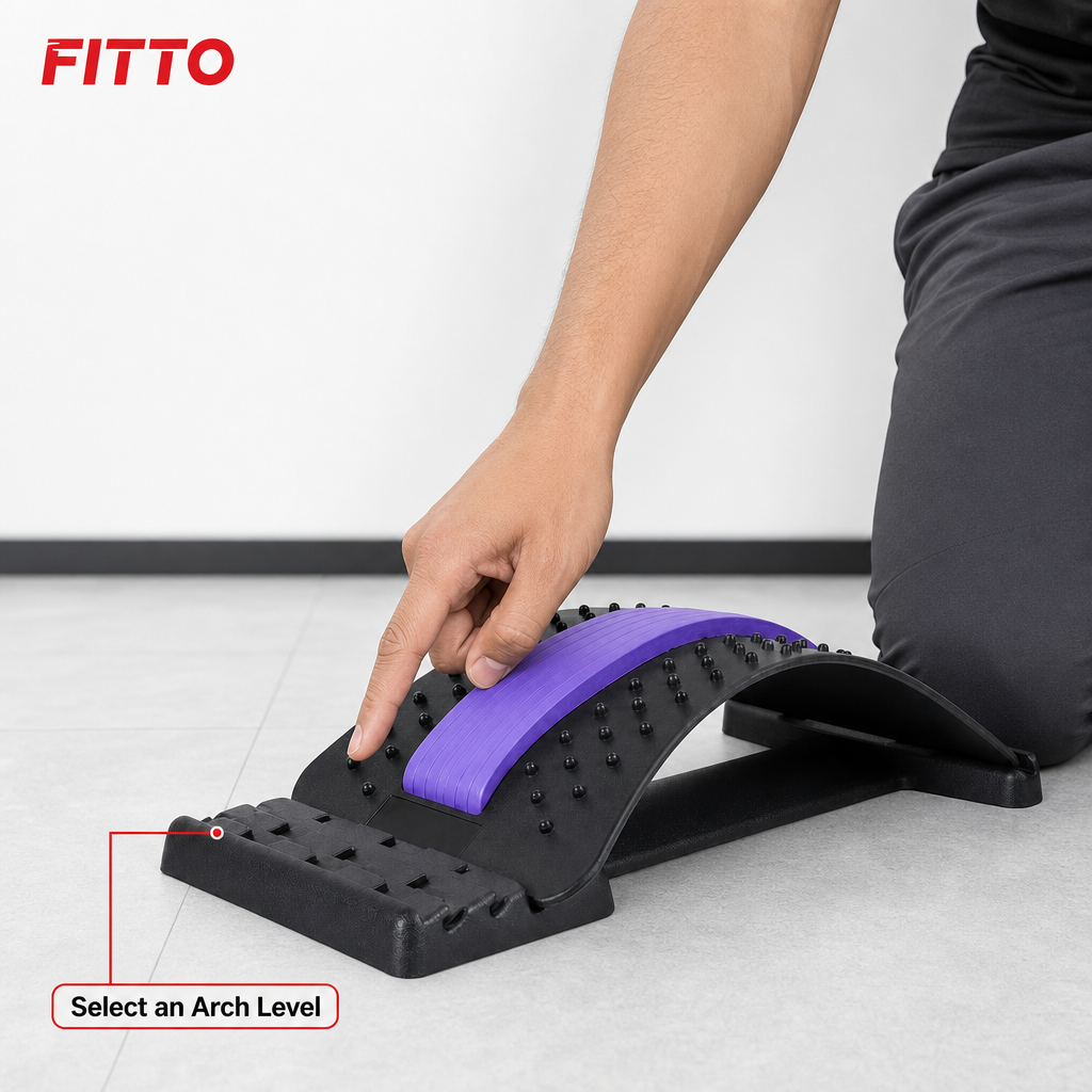 96 Pieces Adjustable Back Stretching Supports, Lumbar Arch Stretcher, Black and Purple, 40 x 28 x 10 cm