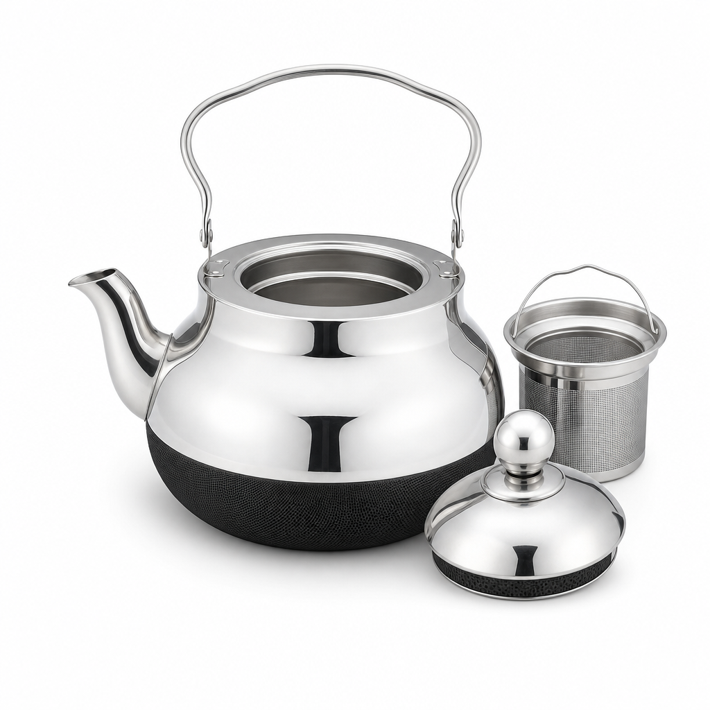 48 Pieces Stainless Steel Stovetop Kettles, 2.5 L, Silver and Black, 1 Piece