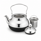 48 Pieces Stainless Steel Stovetop Kettles, 2.5 L, Silver and Black, 1 Piece