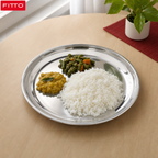 96 Pieces Stainless Steel Rice Plate, 25 cm, Round Serving Dish for Meals