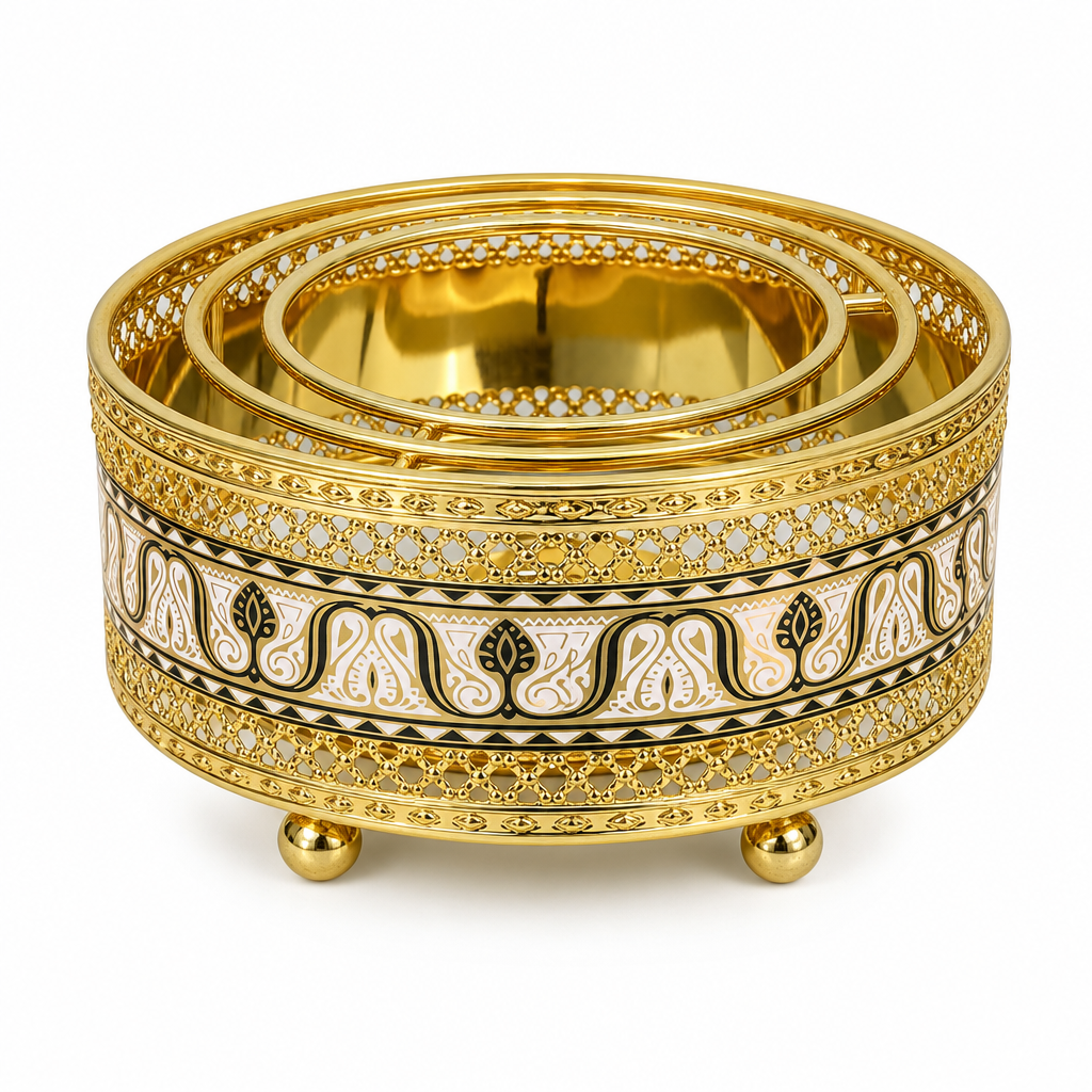 96 Pieces Decorative Tissue Box Holder, Ornate Gold Round Design, 1 Piece
