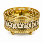 96 Pieces Decorative Tissue Box Holder, Ornate Gold Round Design, 1 Piece